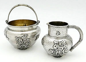 Durgin antique sterling silver sugar amnd creamer
